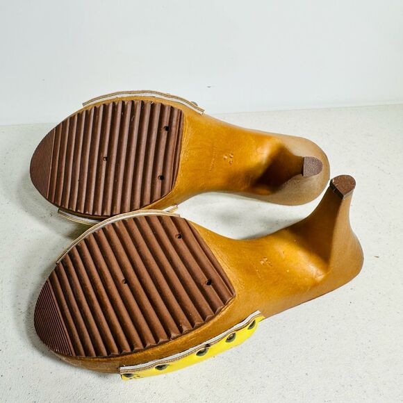 Zoccoli da donna con Fiori Laserati TACCO 11 - K23301 GIALLO 40-9 - Picture 6 of 7